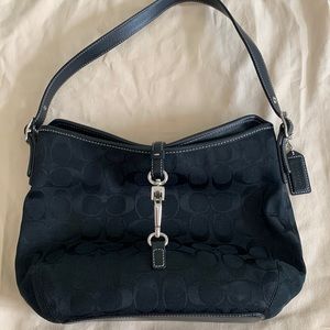 Coach black monogram small shoulder bag